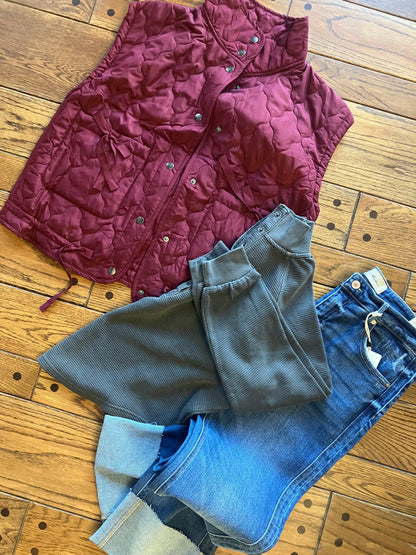 Wine & Bow Vest