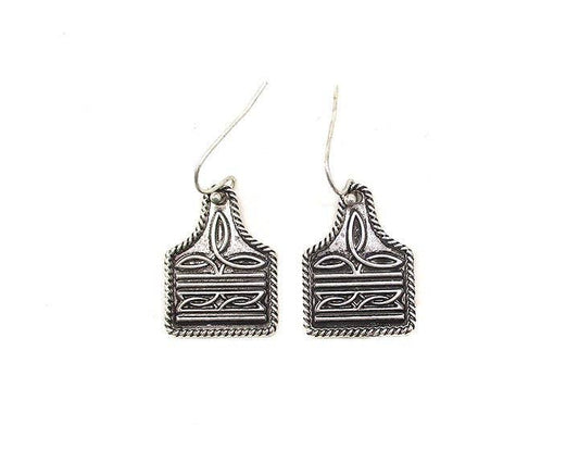 Boot Stitch Tag Earrings