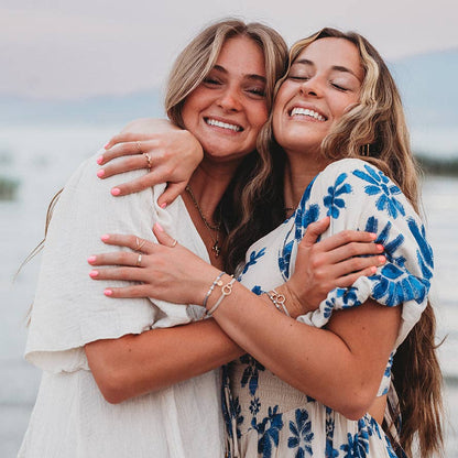 "Sisters" Gold & Pearl Shareable Hair Tie Bracelet Set