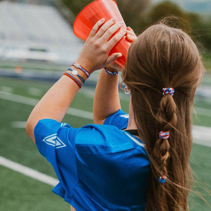 "Game Day" Red, Blue & White Hair Tie Bracelets