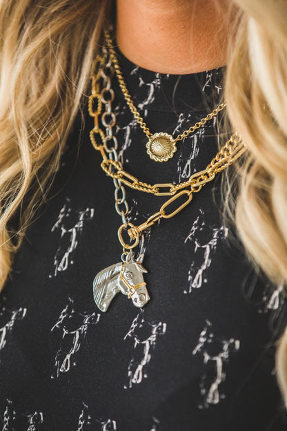Gold Plated Dainty Concho Necklace