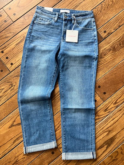 Mid Rise Double Cuffed Denim