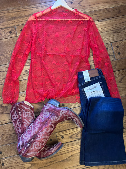 Bow Lace Layering Top