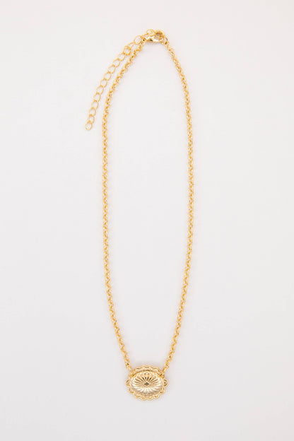Gold Plated Dainty Concho Necklace