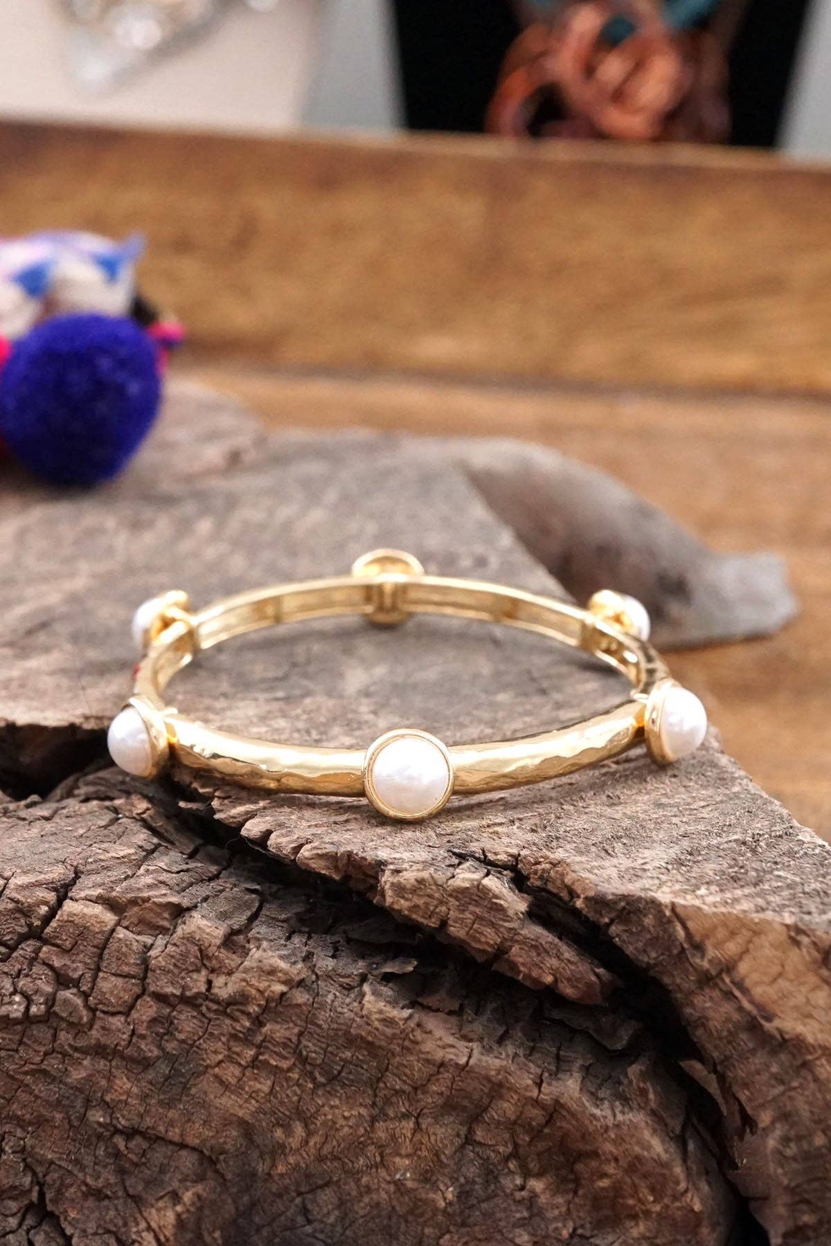 Jeweled Golden Stretchy Bangle