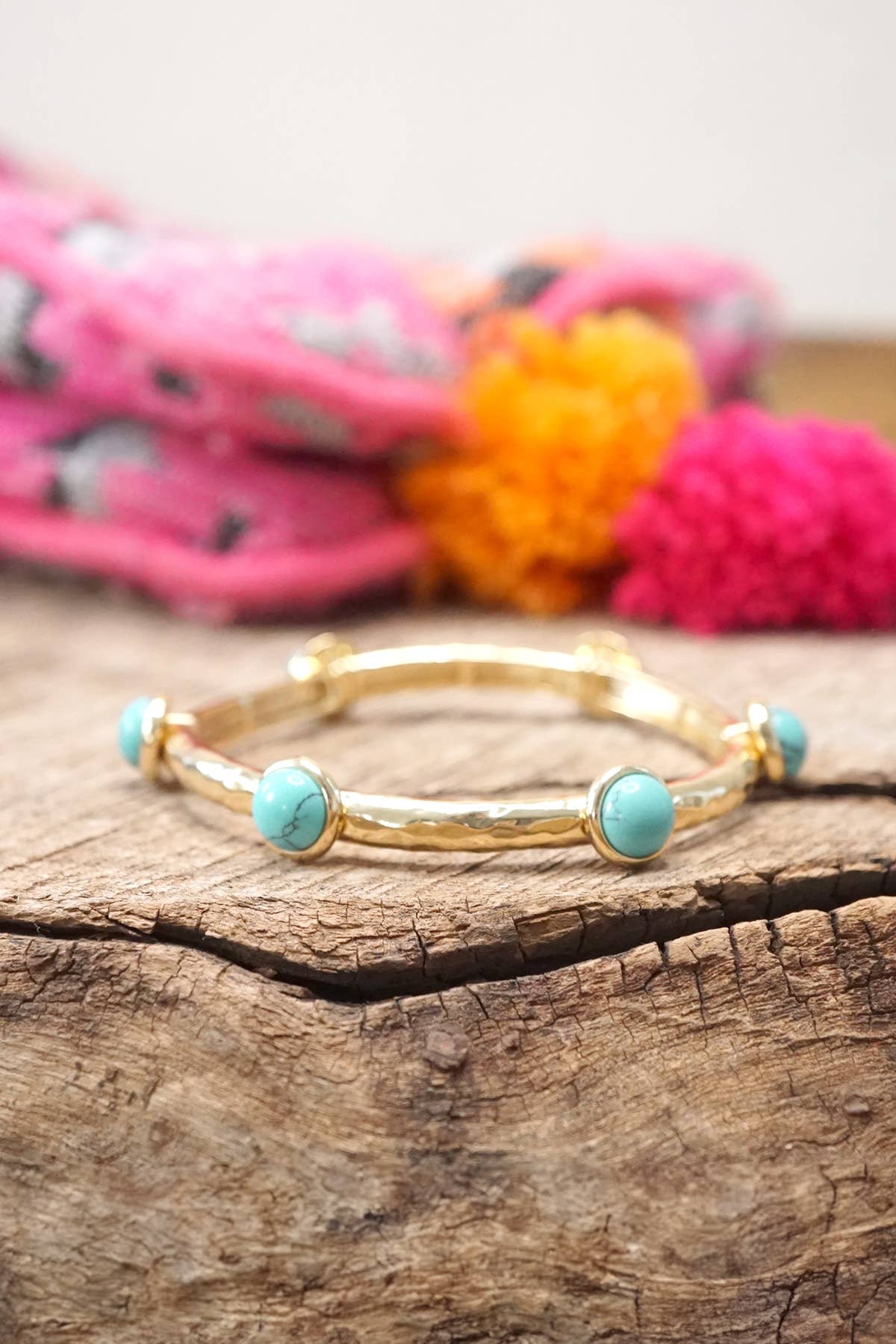 Jeweled Golden Stretchy Bangle