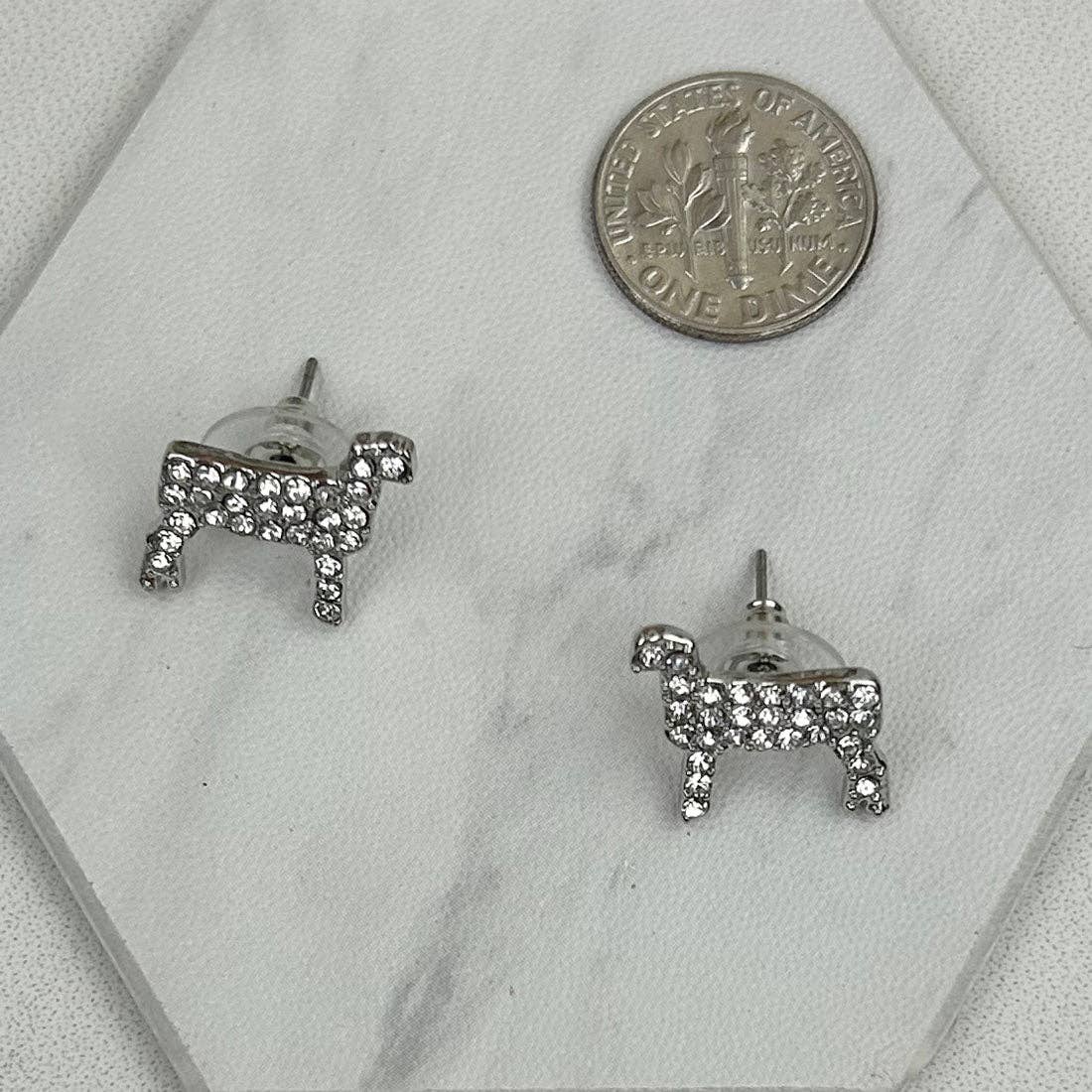 Clear Crystal sheep Earrings