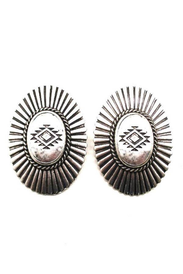 Concho Design Post Earrings