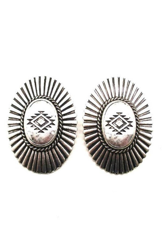 Concho Design Post Earrings
