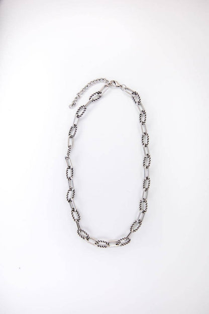 18K White Gold Plated Rope Link Chains