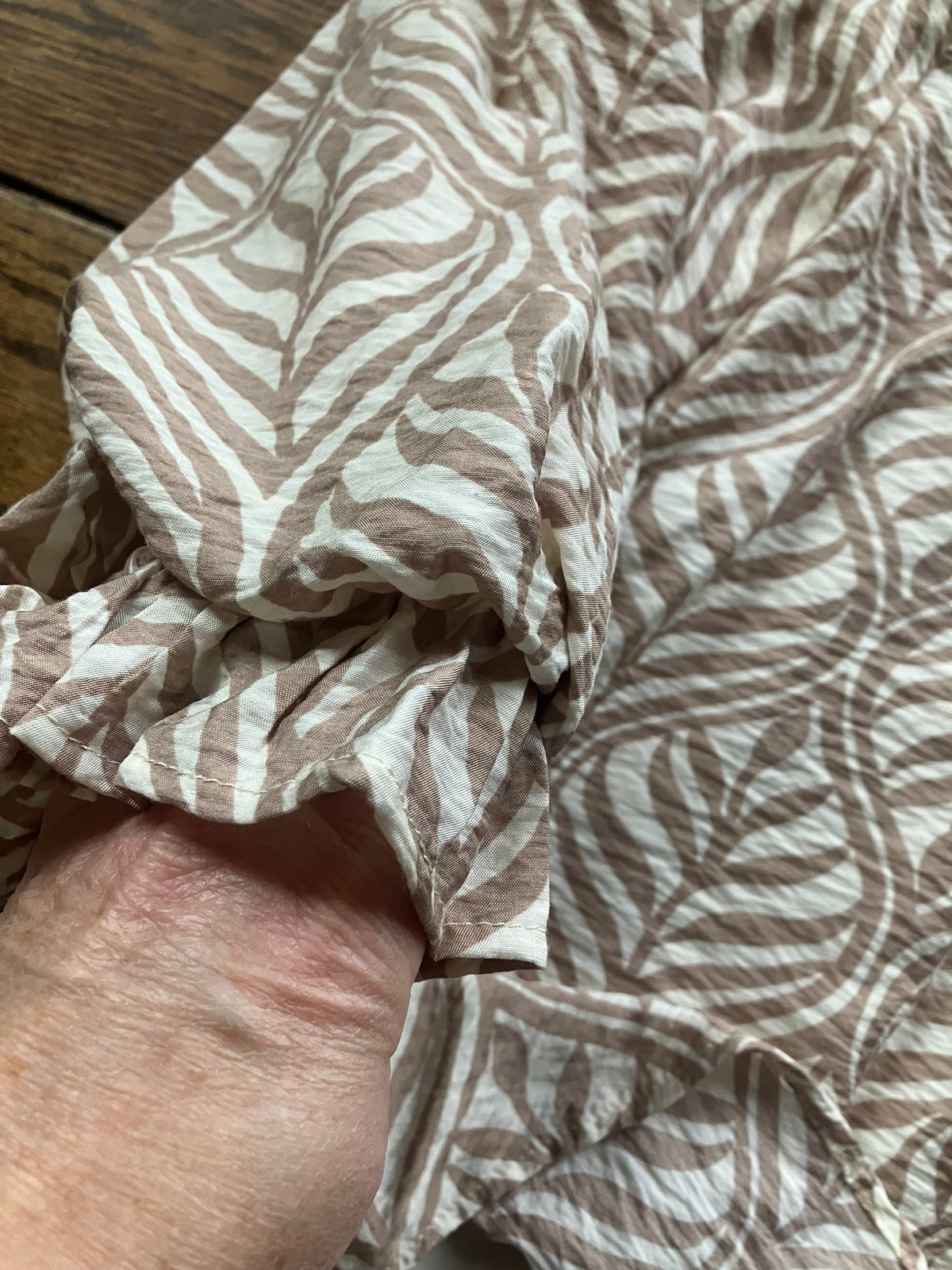 Boho Leaf Print 3/4-Sleeve Top