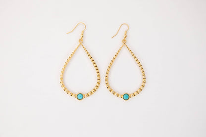 Gold Plated Hammered Teardrop Earring on Fishhook