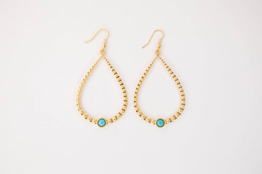 Gold Plated Hammered Teardrop Earring on Fishhook