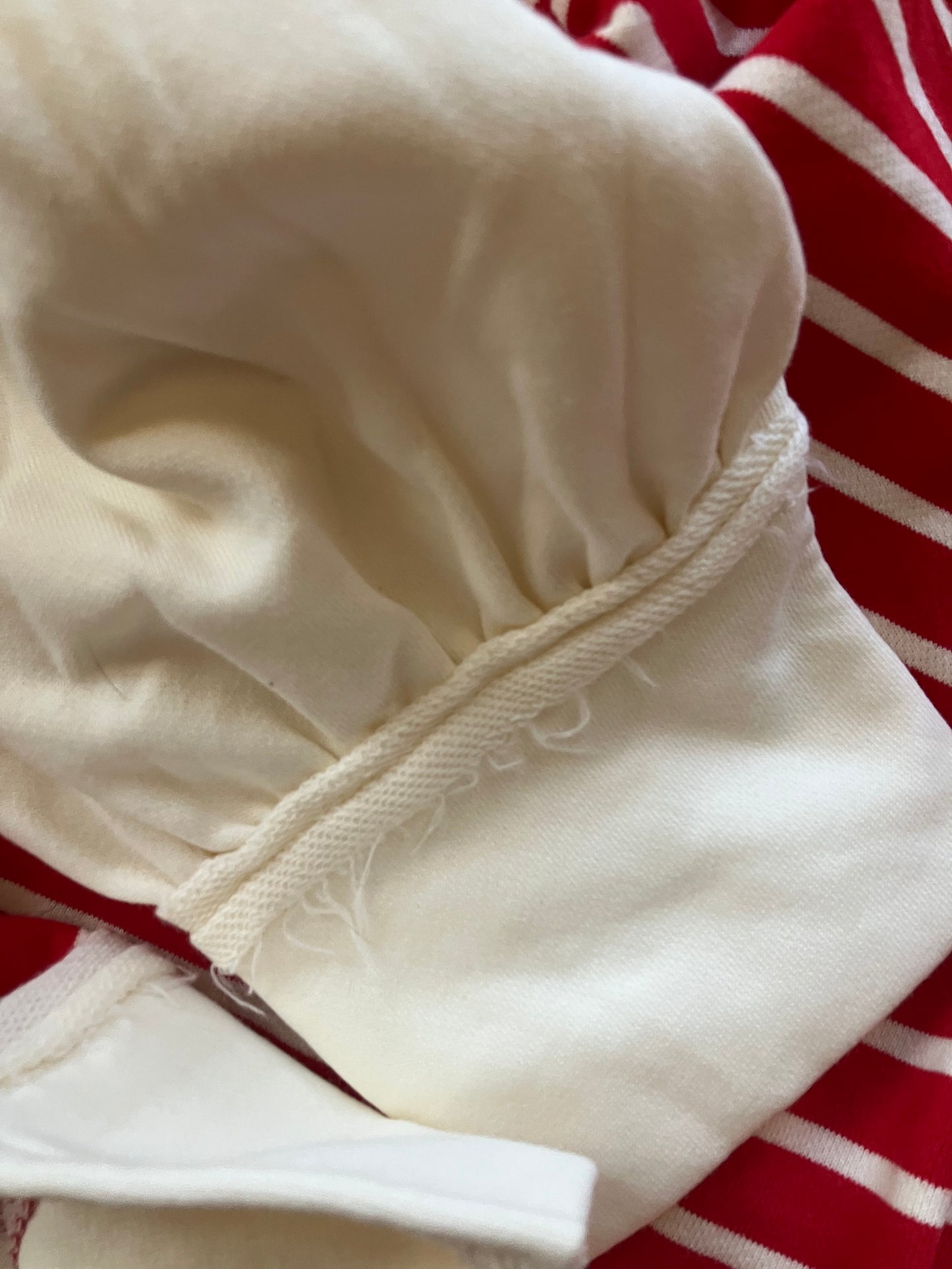 Half Zip Up Stripe Mixed Sweatshirt