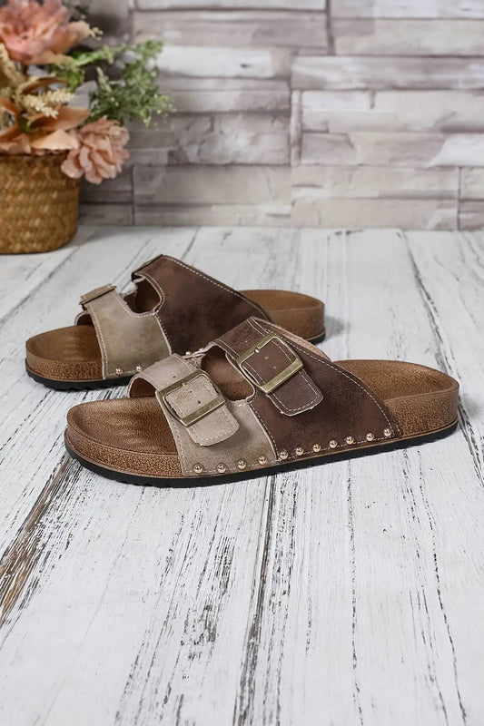 Buckle Strap Slide Sandals