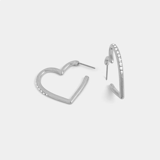 Bling Heart Hoop Earrings