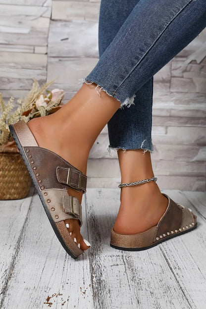 Buckle Strap Slide Sandals