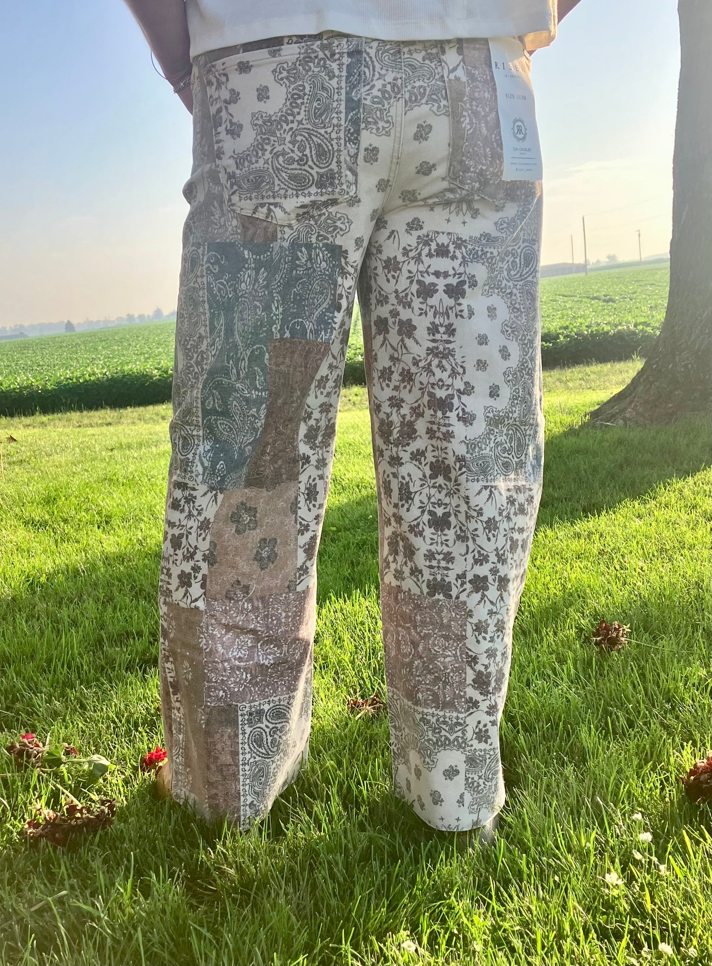 Paisley Patchwork Ankle Denim