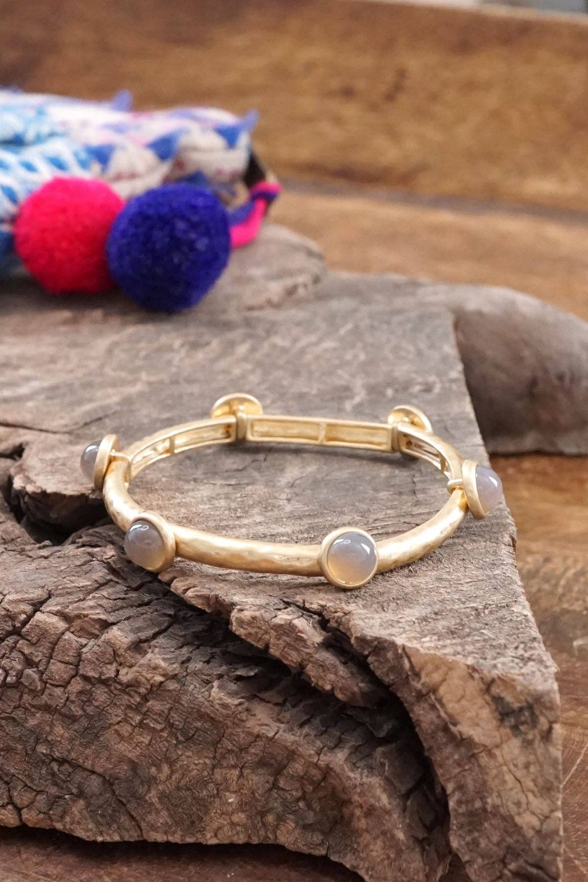 Jeweled Golden Stretchy Bangle