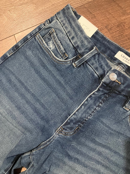 Plus size tummy control high rise seamless waistband bootcut jeans from Farm Wife Threads