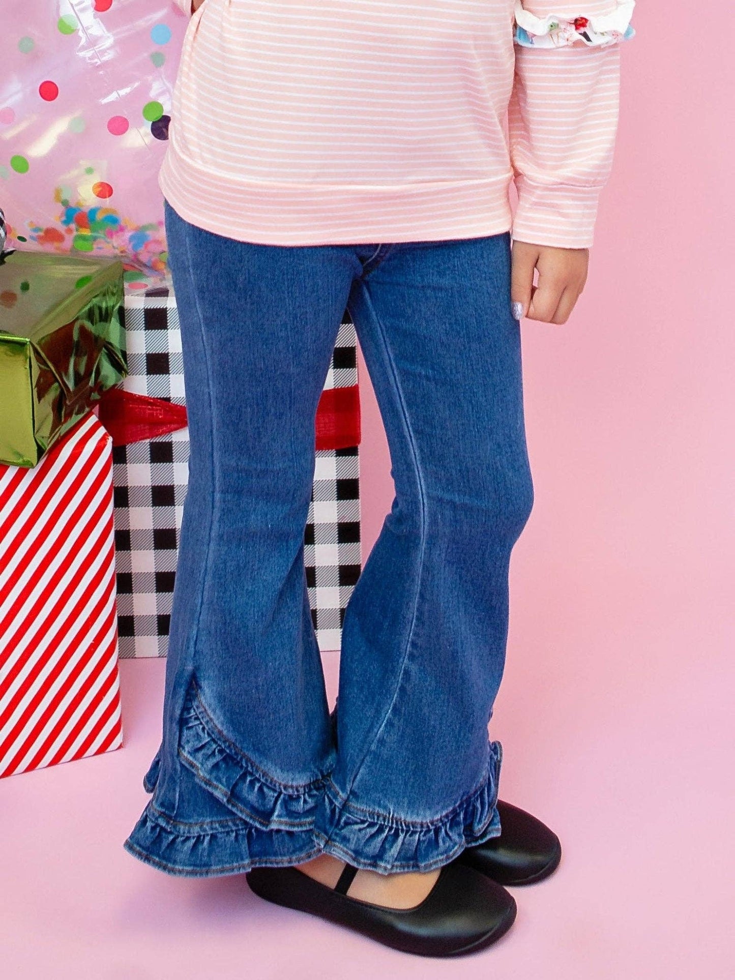 Girls Ruffle Denim Jeans