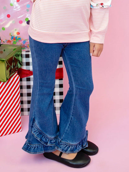 Girls Ruffle Denim Jeans