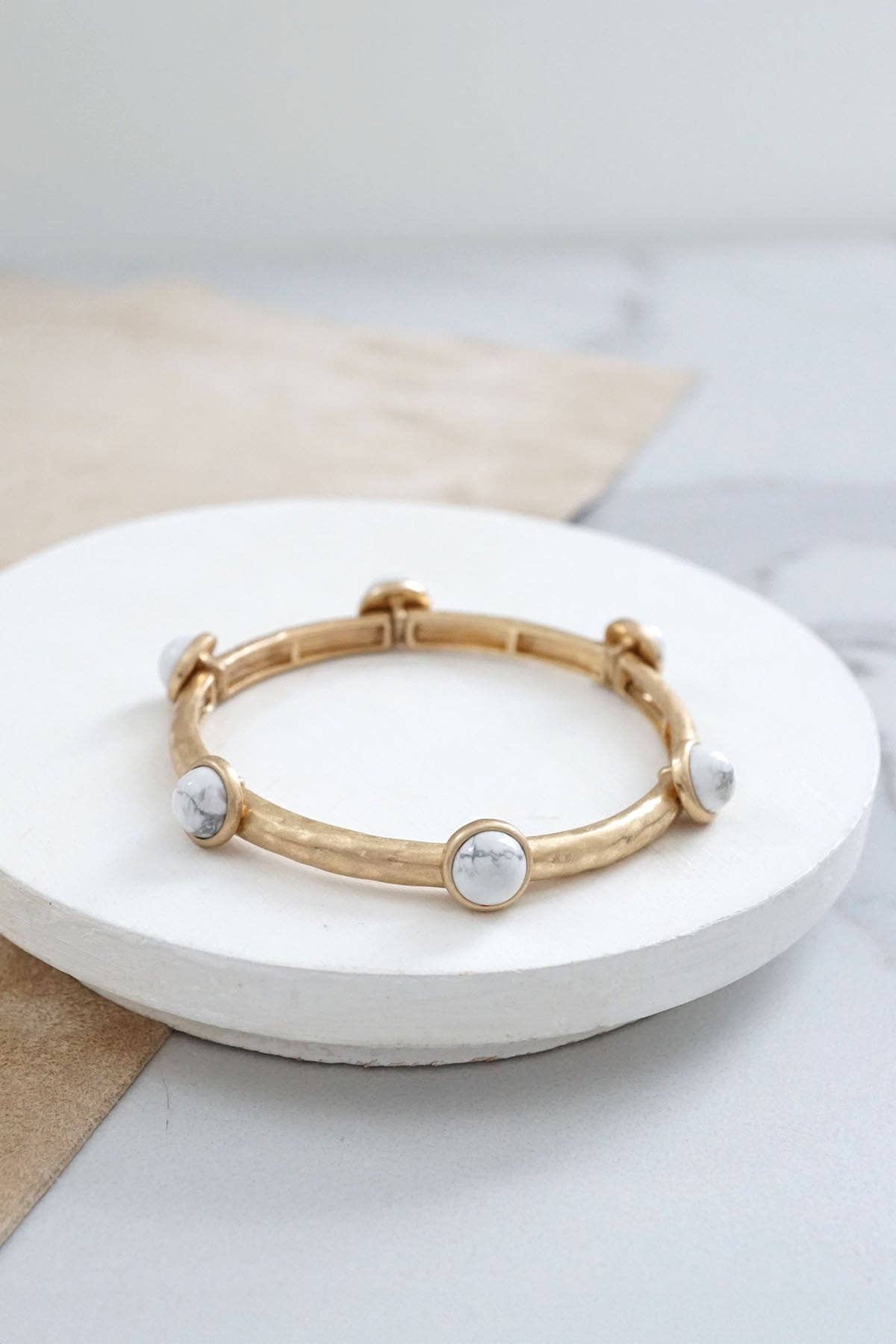 Jeweled Golden Stretchy Bangle