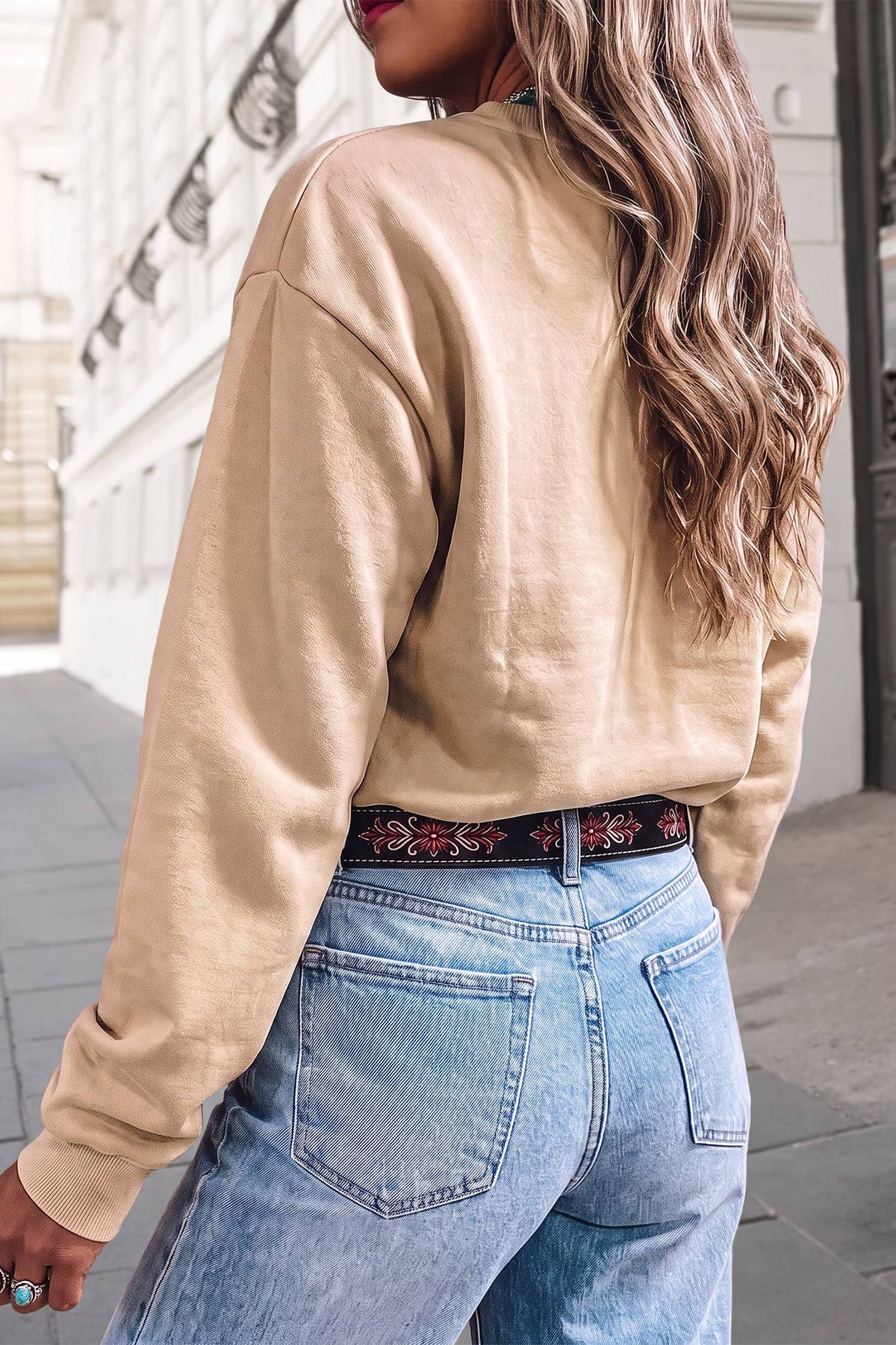 Western Embroidered Pullover Sweatshirt