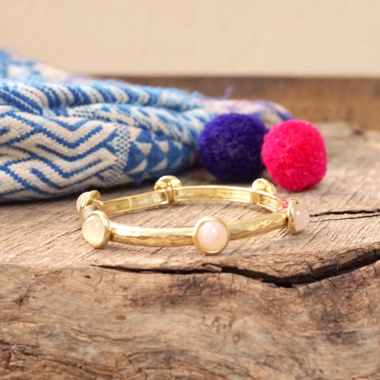 Jeweled Golden Stretchy Bangle