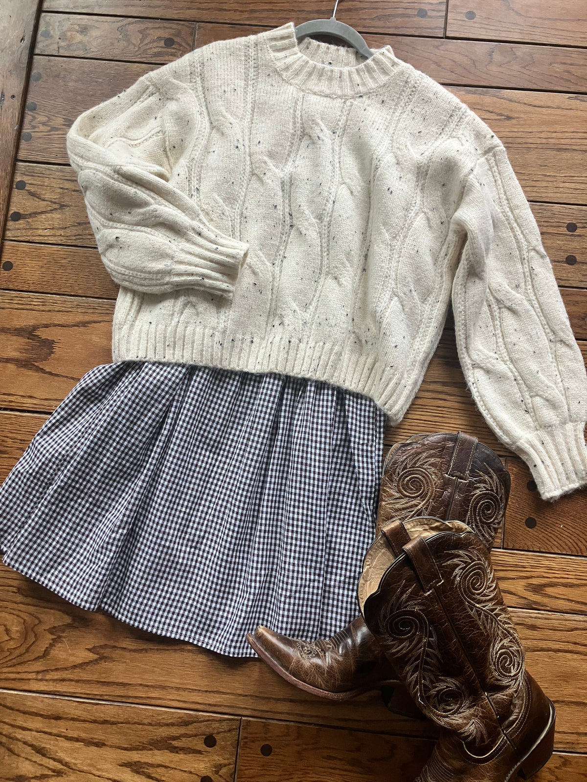 Gingham Check Front Bow Detail Mini Dress