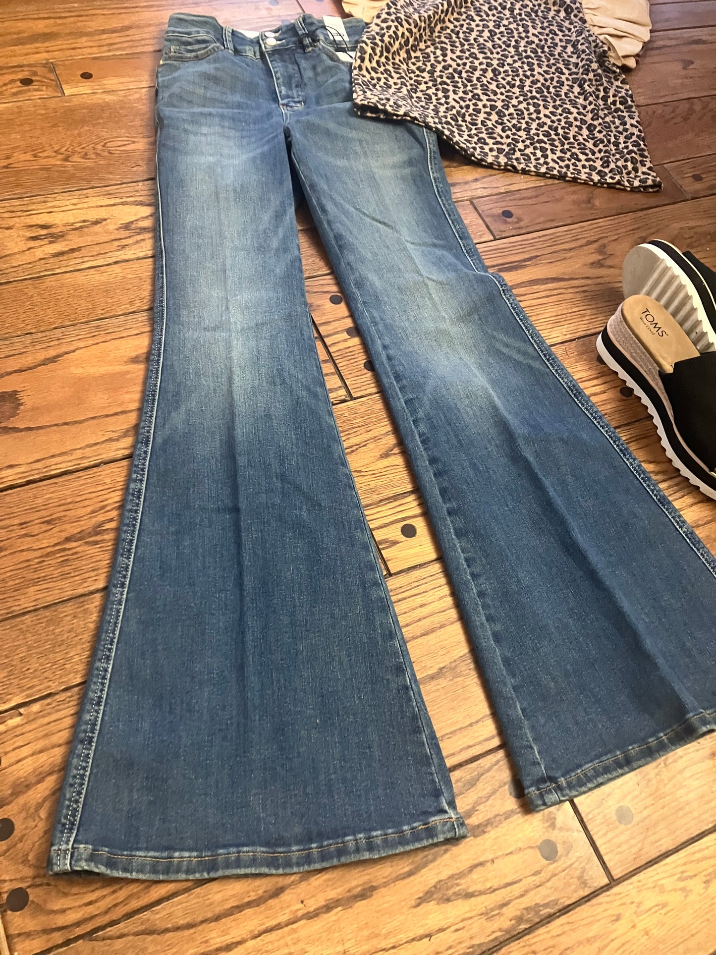 Judy Blue Double Button Flare 33" Inseam