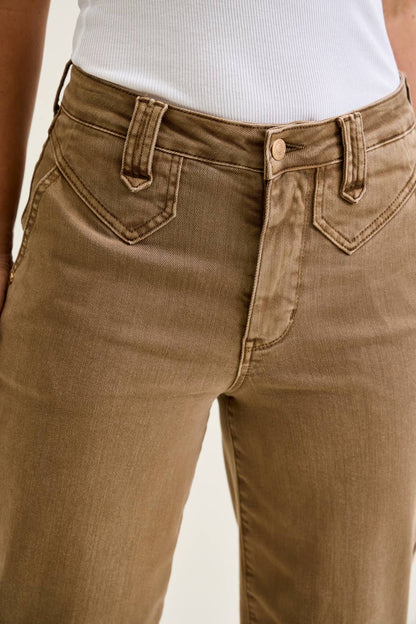 Judy Blue Vintage Front Yoke Tan Pants