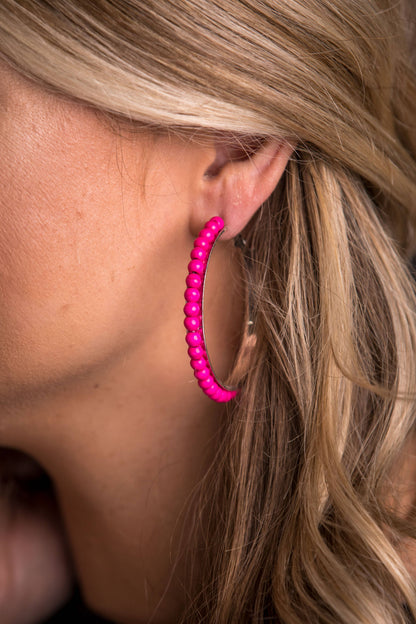 Pink Hoop with Silver Trim