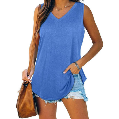 V-neck basic sleeveless tank top