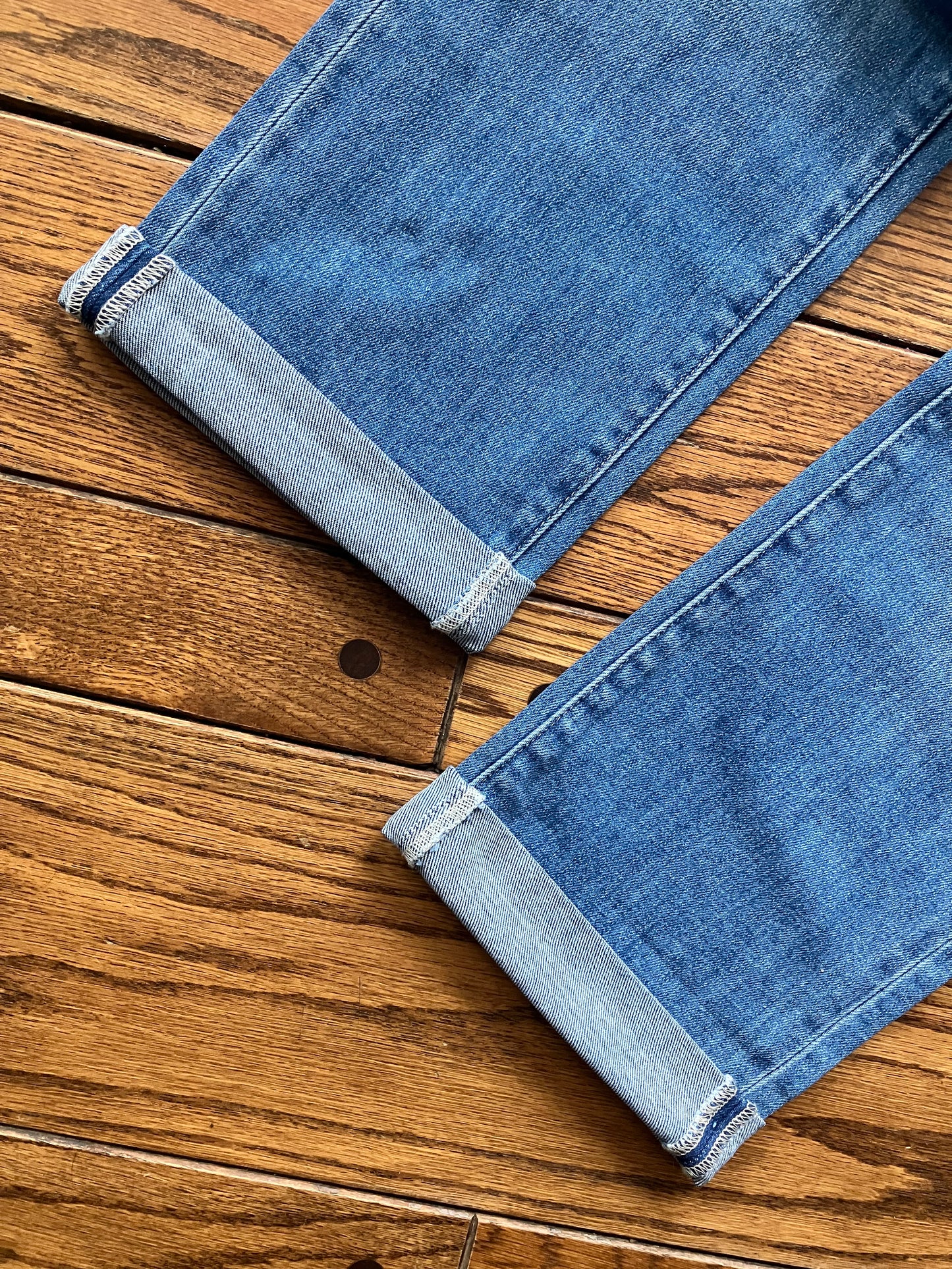 Mid Rise Double Cuffed Denim
