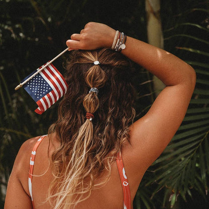 "Brave" Red, White & Blue with Silver Star Accents