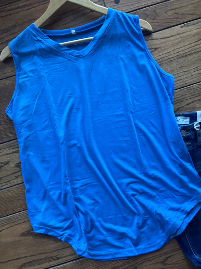 V-neck basic sleeveless tank top