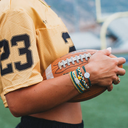 "Game Day" Green & Yellow Hair Tie Bracelets