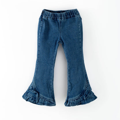Girls Ruffle Denim Jeans