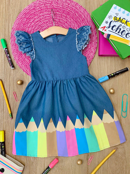 Girls School Days Denim Dress