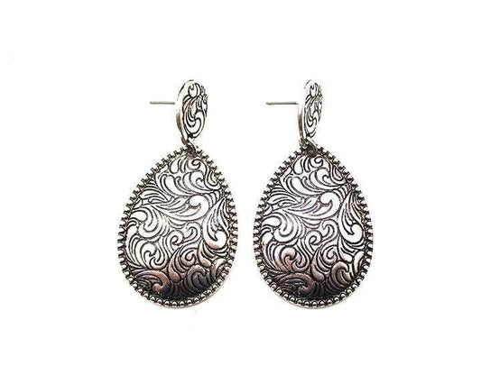 Etched Teardrop Earrings