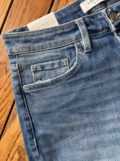 Mid Rise Double Cuffed Denim