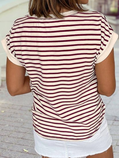 Wine Stripe Button
