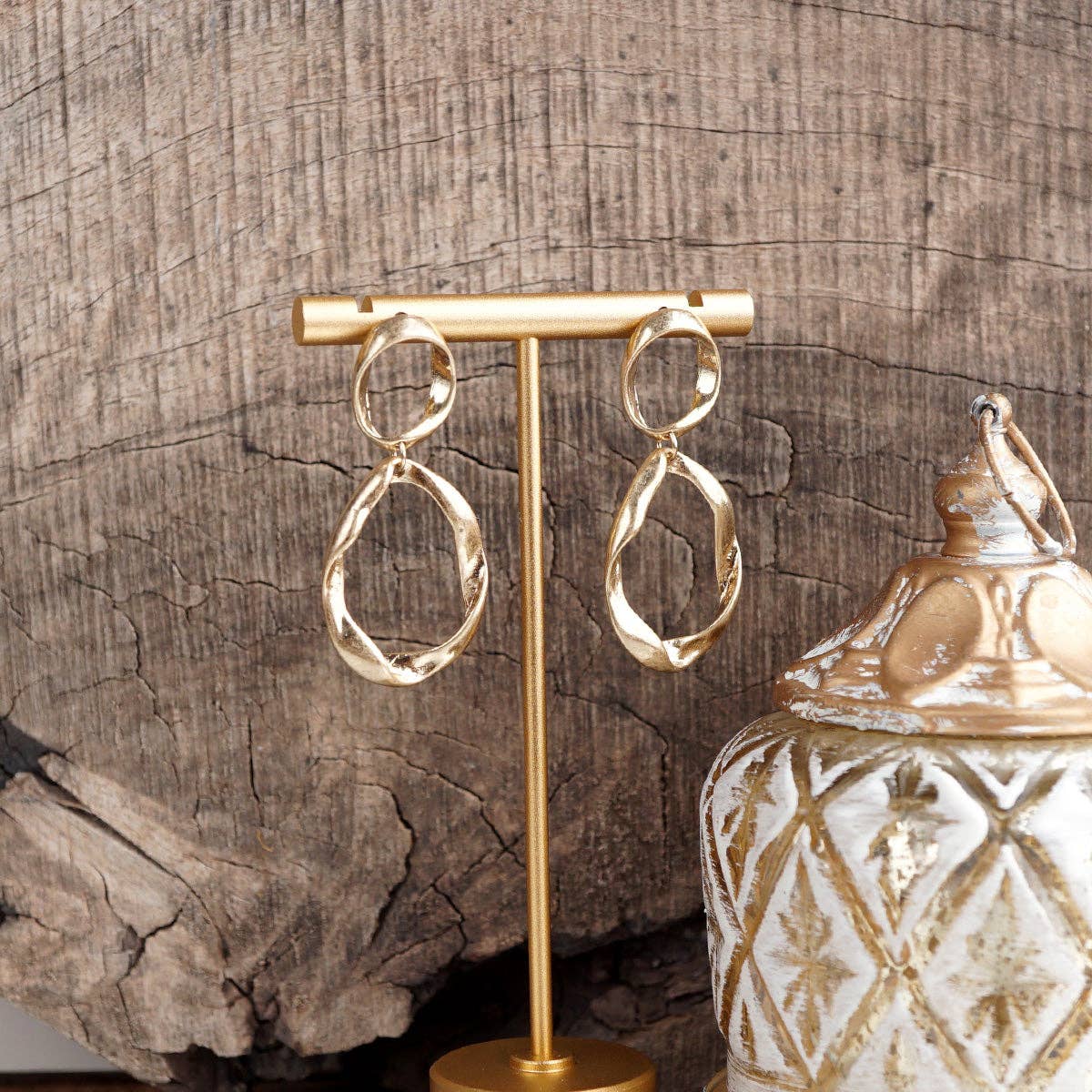 Textured Tear Drop Earrings