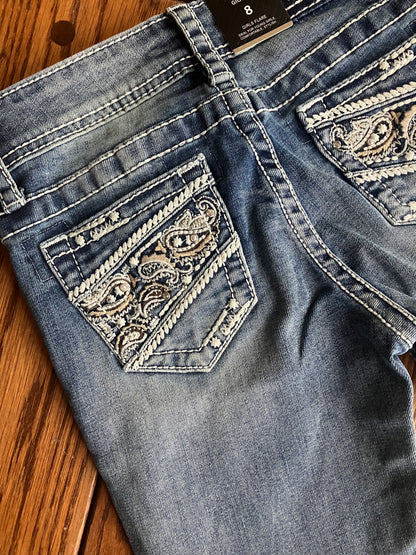 Girls Grace in LA Denim Flares with Pocket Detail