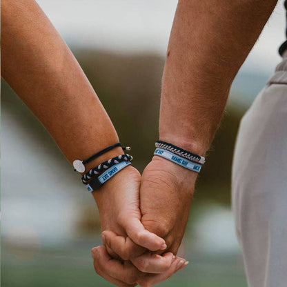"Game Day" Navy & Gray Hair Tie Bracelets