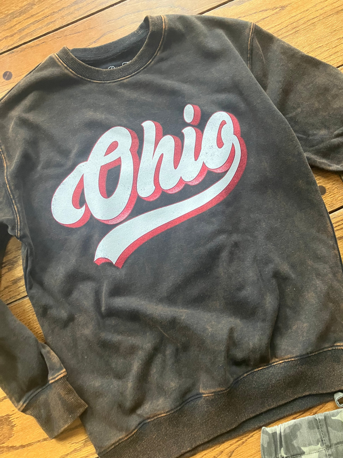 Ohio Brown Mineral Wash Graphic Sweatshirt