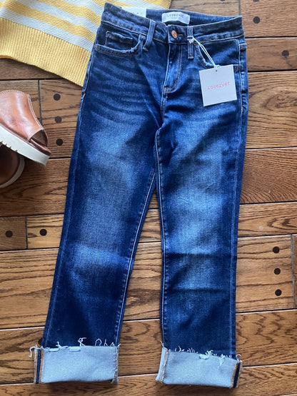 Mid Rise Cropped Bootcut Jeans