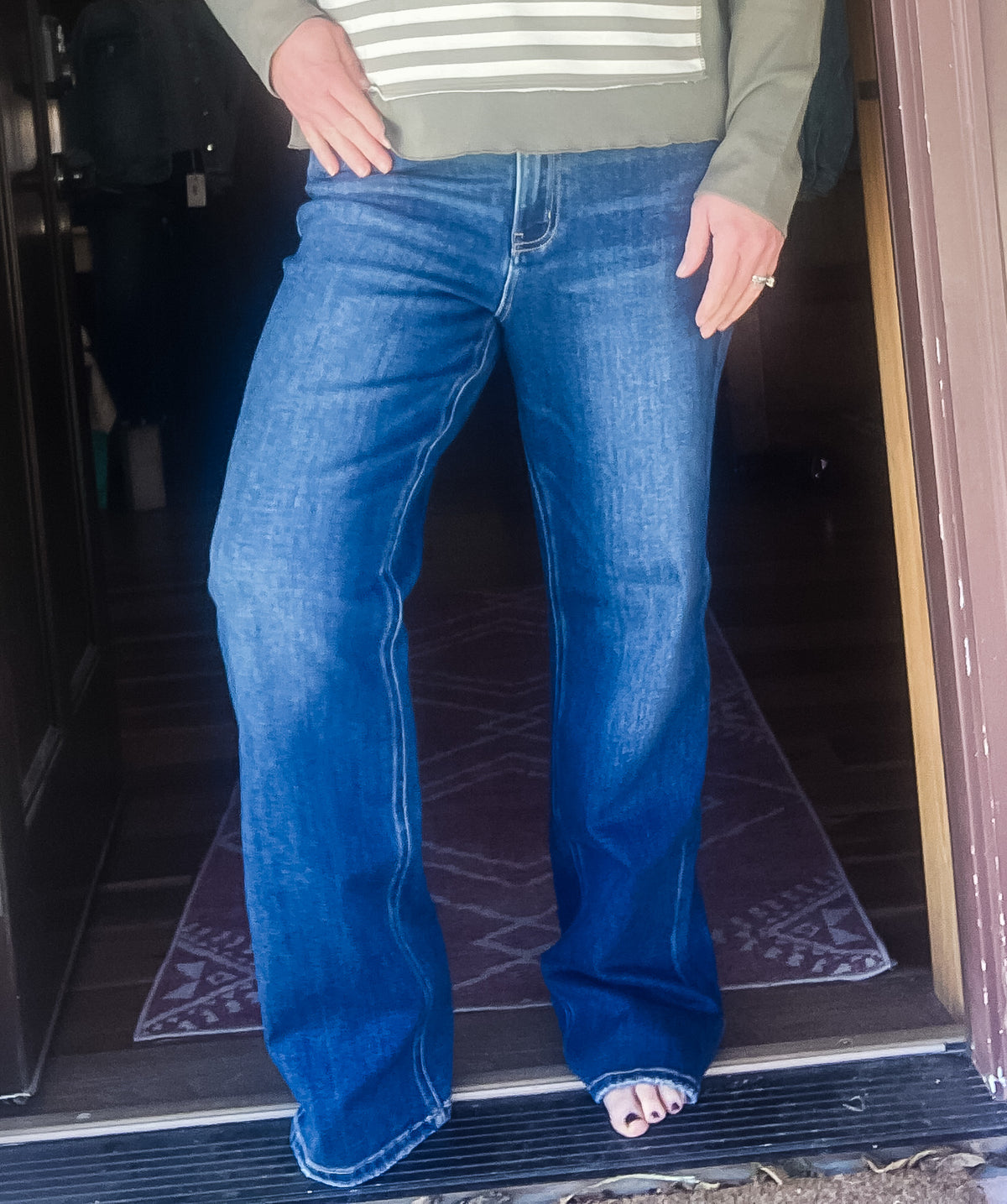 Vervet Pace High-Rise Straight-Leg Jeans, 32″ Inseam