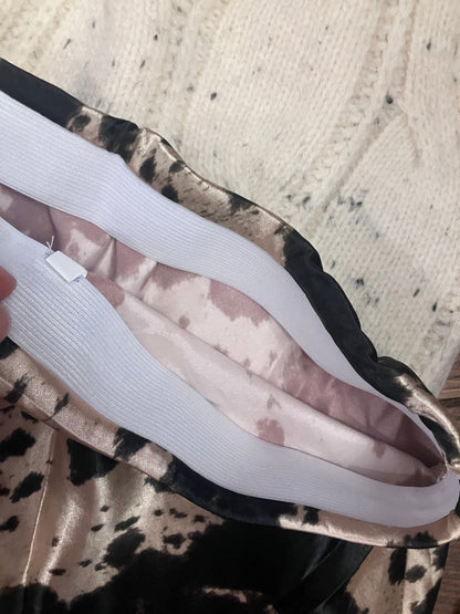 Cow print satin skirt